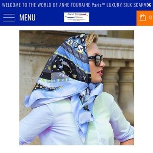 ANNE TOURAINE Paris French Silk Astrology Scarf